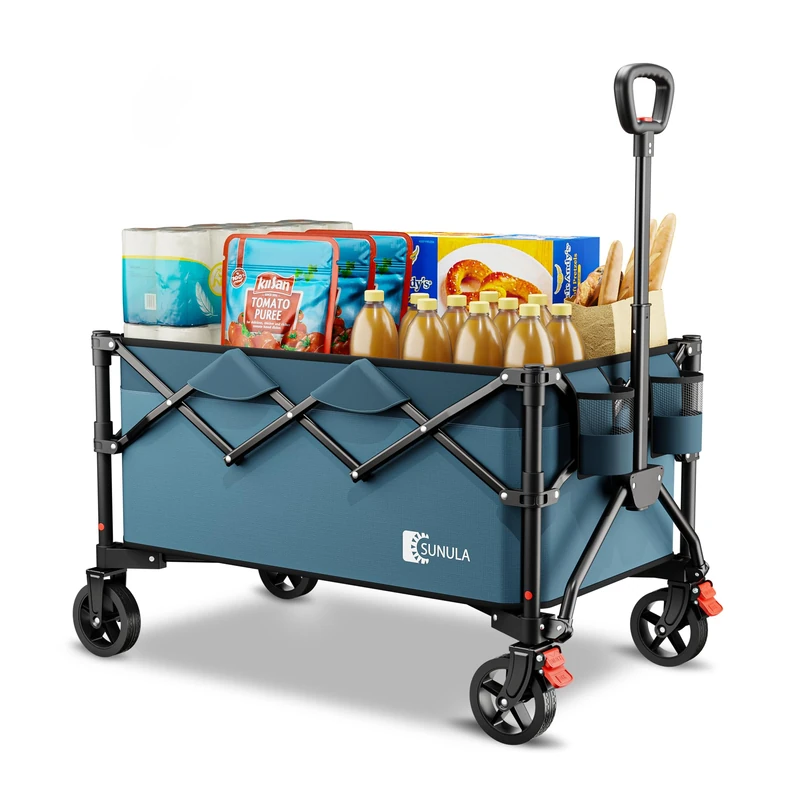 Sunula Handcart, 600D Oxford Fabric with PE Coating Alloy Steel Polyvinyl Chloride (PVC), Green, 150L