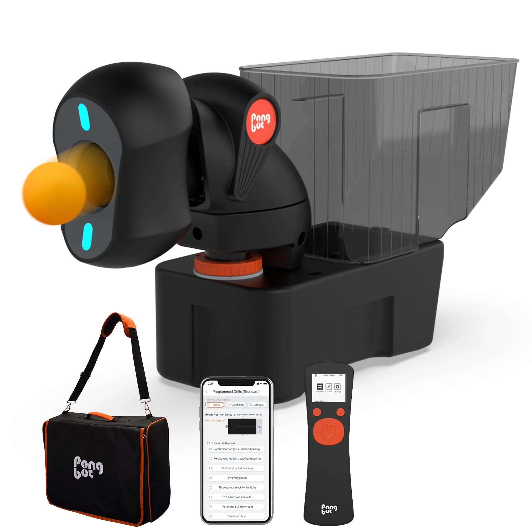 PONGBOT Table Tennis Robot with Bag