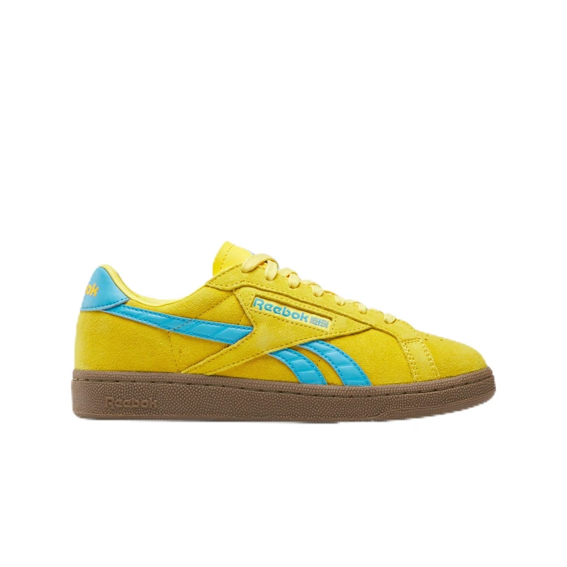 Reebok Women's Club C Grounds UK Sneaker, GOLDENHAZE/FUTURECYAN/Gum, 8