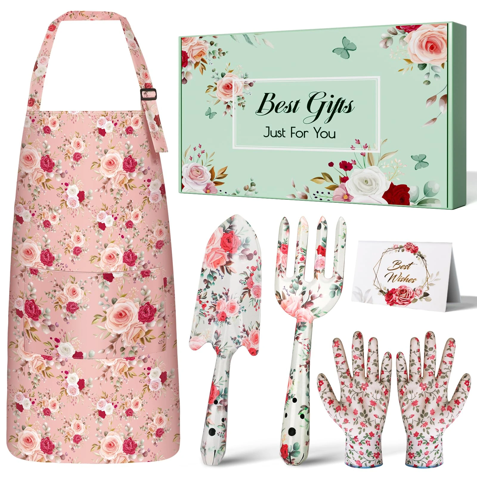 Linkax Gardening Gifts for Women Mum Christmas Prensents, 6 Pcs Garden Tools Set Friendship Retirement Thank You Birthday Gifts for Women Her Mum Nanny Nan Sister Auntie Grandma Ladies Garden Lovers