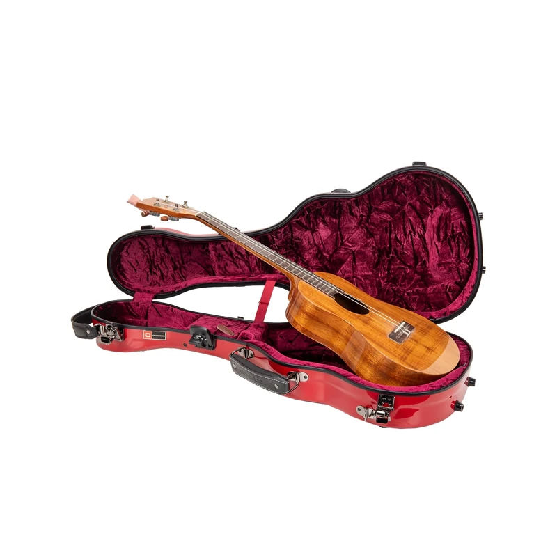 Crossrock Tenor Ukulele Case, Fits Up to 27 Inches | 100% Fiberglass Hardshell with Brand Latches, TSA Lock, Accessory Compartment, and Detachable Straps-Red (CRF2030TURD)