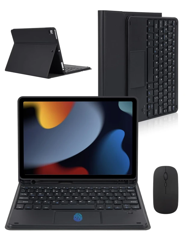 Nsyee 10.2 & 10.5 inch Keyboard Case with Touchpad and Mouse, Bluetooth Keyboard and Wireless Mouse for 10.2 Inch 9th 2021/8th 2020/7th Generation 2019, iPad Air 3 2019, 10.5 Inch iPad Pro 2017