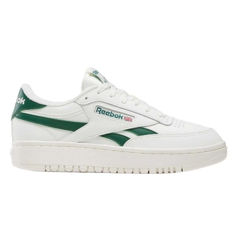 Reebok Women's Club C Double Revenge Trainers, Chalk Chalk Dark Green, 3 UK