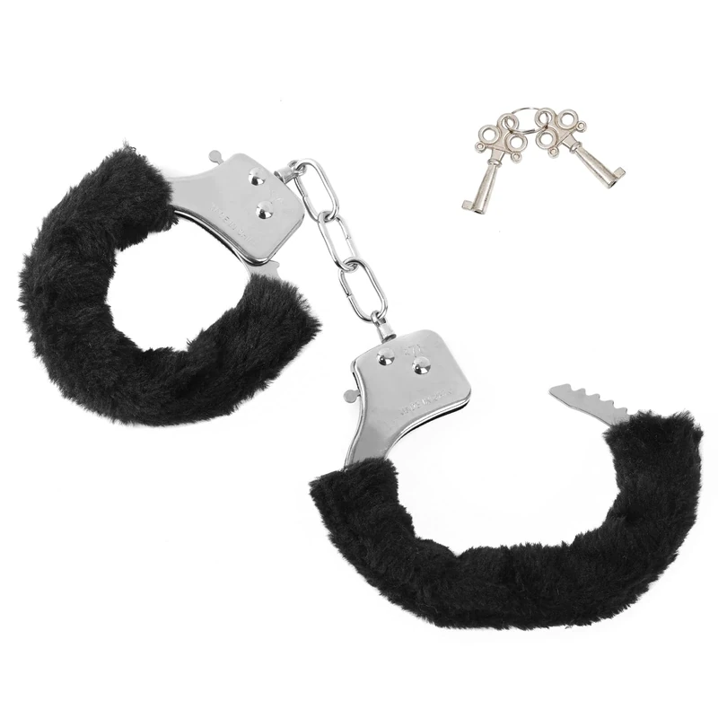 Metal Handcuffs with Keys for Cosplay Police, silver Handcuffs Prop Dress Ball Party Cosplay for Kids (black, L)