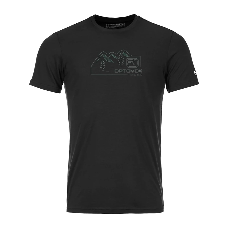 ORTOVOX 150 Cool Vintage Badge TS M - Robust, Cooling Shirt with Merino Wool - Black - Men - S