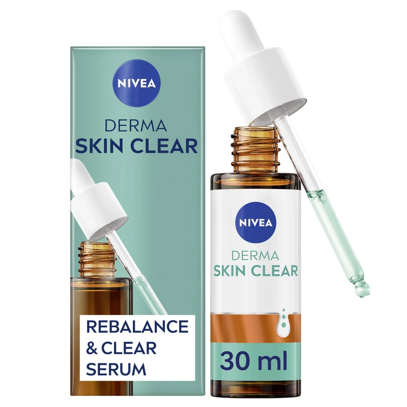 NIVEA Derma Skin Clear Serum (30ml), Specially-Formulated Skin Serum for A Clear and Balanced Complexion, Facial Serum Enriched with Niacinamide