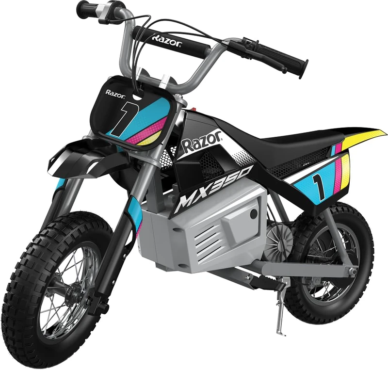 Razor MX350 Dirt Rocket With Decals – Electric-Powered Dirt Bike for Kids 8+, Up to 14 MPH, High/Low Speed Switch, Up to 60 Minutes Ride Time