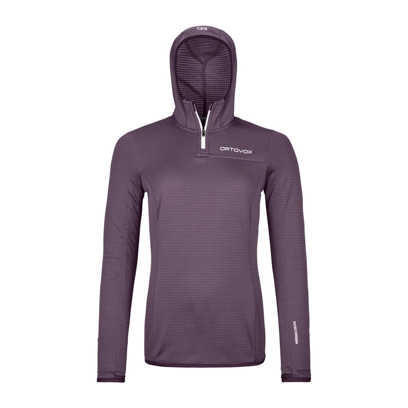 YPSILANTI FLEECE LIGHT GRID ZN HOODY W C: berry - S: XS