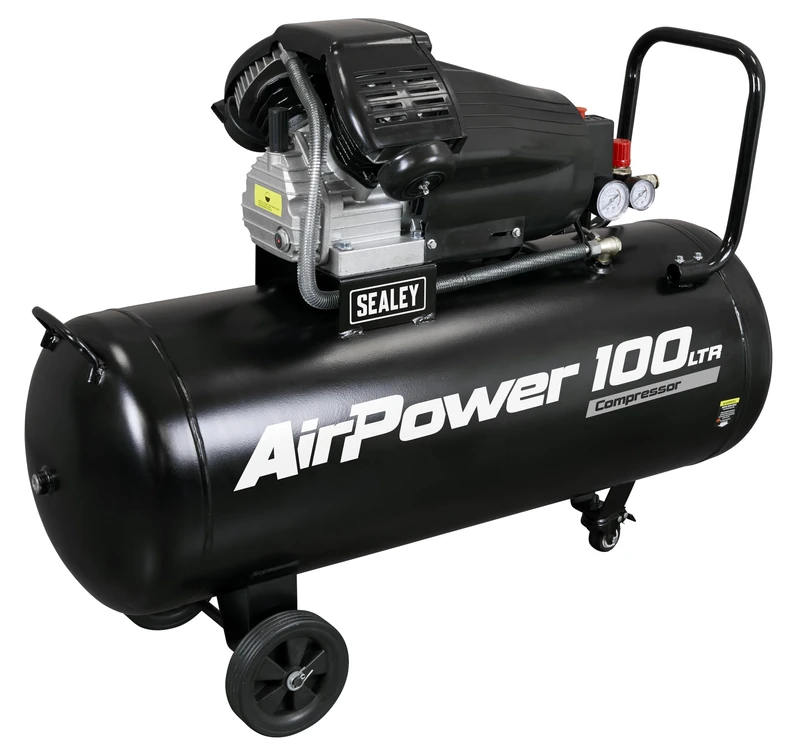 Sealey V-Twin Direct Drive Air Compressor, 100L, 3hp, 13.7cfm, 116psi, 2.2kW - SAC10030VA
