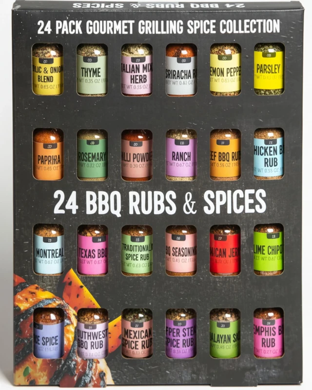 24x Rubs Spices for Cooking | BBQ Gifts for Men | Herbs, Spices & Seasonings| Christmas Gifts for Men | Cooking Gifts for Men Women Presents| Spice Gift Set | Chef Gifts | House Warming Gifts New Home