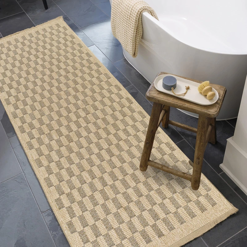 Livabliss Geometric Outdoor Rug - Indoor Outdoor Rug Runner, Ortaca 80x220 cm - Patio Rugs, Decking, Outdoor Carpet - Boho Colourful Garden Rugs, Patterned, UV Weather, Stain Durable - Image 1