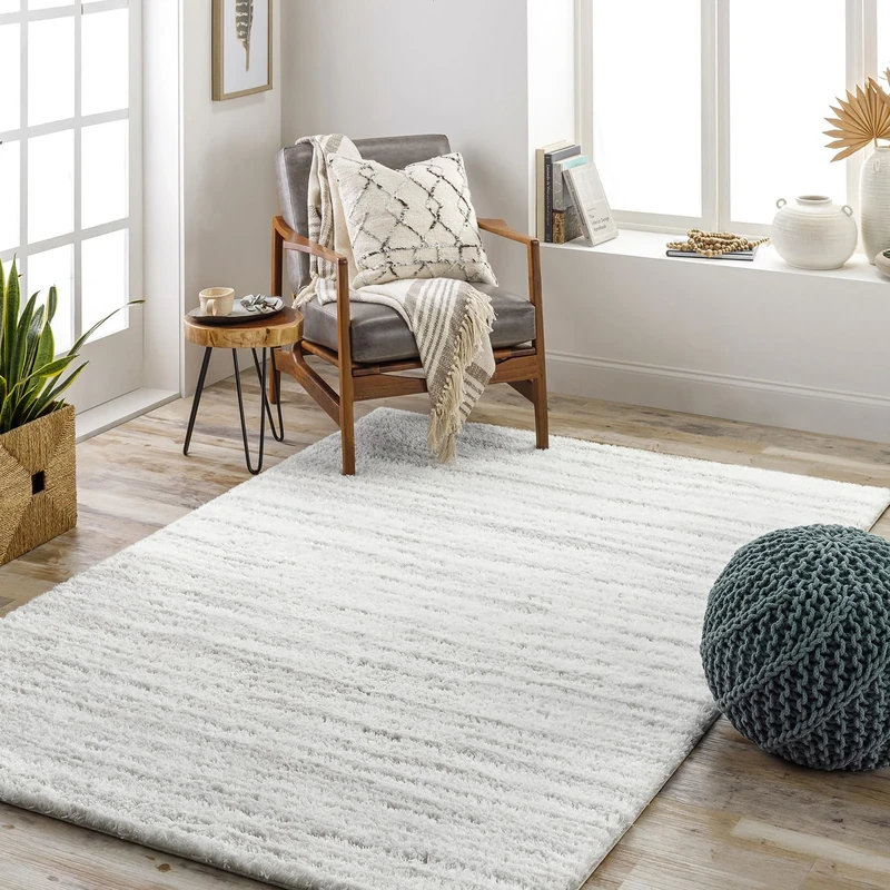 Livabliss Kupang Shaggy Rug - Modern Berber Rug Living Room 140x200 cm, Soft Shaggy Rugs for Bedroom - Neutral Boho Fluffy Rug, Easy Care Plush Thick Pile - Large Rug, Cream Rug