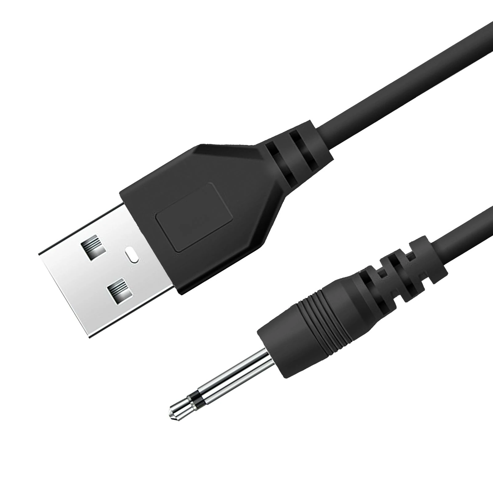 2.5mm DC Jack to USB Charger Cable for Rechargeable Massager Wand Fast Charging Replacement Cable (black)