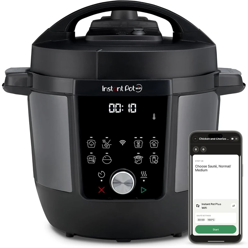Instant Pot Plus 9-in-1 Electric Multi-Cooker 5.7L - Brushed Stainless Steel, Pressure Cooker, Slow Cooker, Rice Cooker, Sauté Pan, Yoghurt Maker, Food Warmer, Steamer Pot, Sous Vide, Steriliser