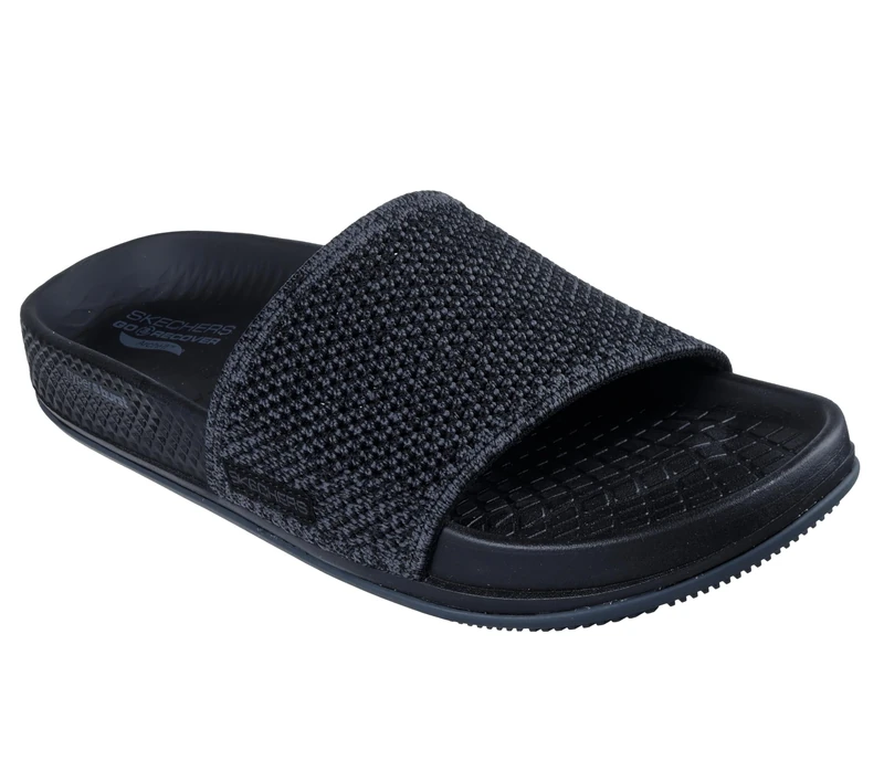 Skechers On-The-go Arch Fit Hyper Slide W/Heather Knit, Slide Sandals Women, black and grey, 3 UK
