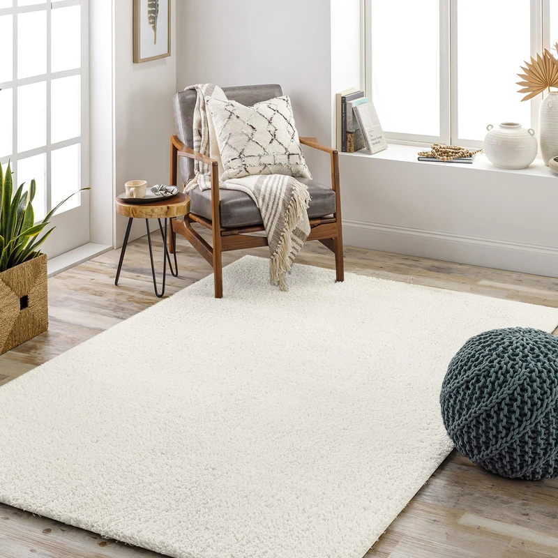 Livabliss Shaggy Rug Shaggy Rug - Modern Berber Rug Living Room 120x170 cm, Soft Shaggy Rugs for Bedroom - Neutral Boho Fluffy Rug, Easy Care Plush Thick Pile - Large Rug, Beige Rug