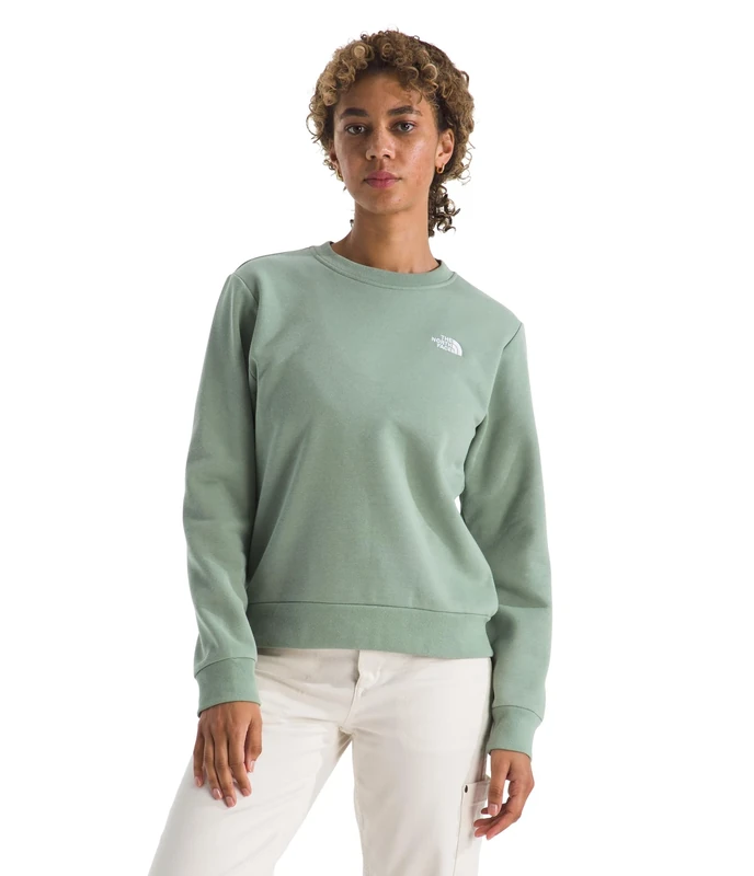 THE NORTH FACE Women's Evolution Simple Dome Crew | Ribbed Collar & Hem, Classic Logo Pullover Sweater, Slate Moss, Medium