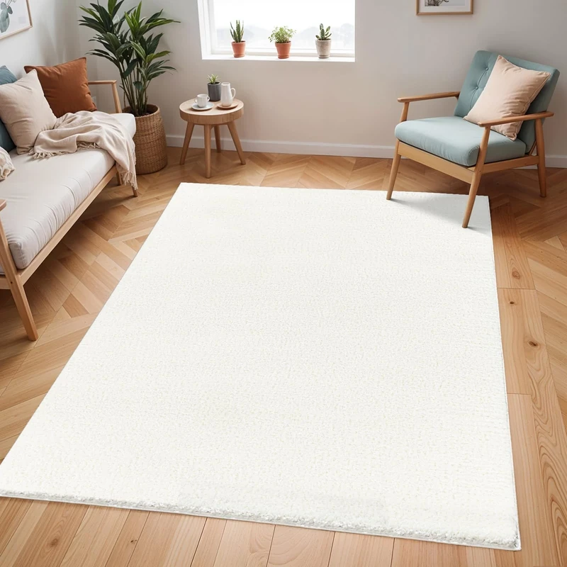 Livabliss Shaggy Rug Shaggy Rug - Modern Berber Rug Living Room 140x200 cm, Soft Shaggy Rugs for Bedroom - Neutral Boho Fluffy Rug, Easy Care Plush Thick Pile - Large Rug, Cream Rug