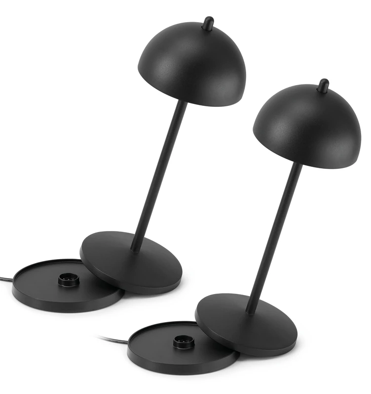 LA VILLE LUMIERE EvaG Wireless Table Lamps - Set of 2 Black