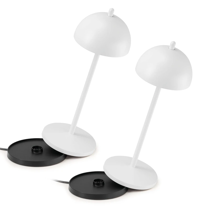 LA VILLE LUMIERE EvaG Wireless Table Lamps - Set of 2 White