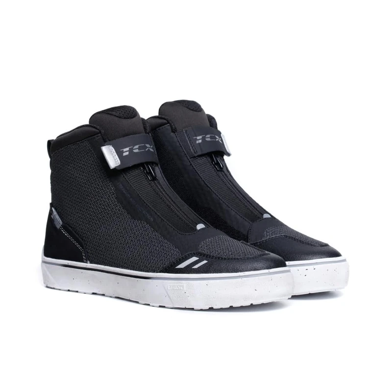 TCX - Ikasu 2 Air, Motorbike Urban Shoes, Breathable Motorcycle Sneakers, for Man, Black/Reflex, 43