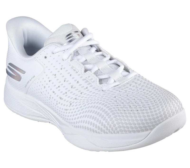 Skechers Performance Women's Skechers Viper Court Reload Sneaker, White Synthetic/Textile/White Trim, 3 UK