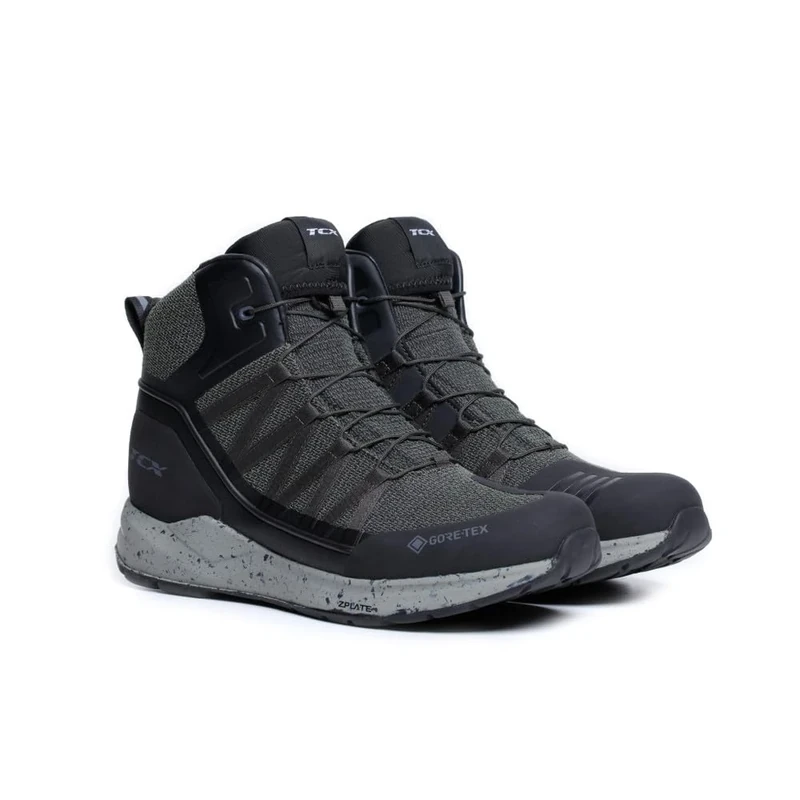 TCX Men's SPEEDTREK Gore-TEX Motorcycle Boot, Green/Grey, 5.5 UK