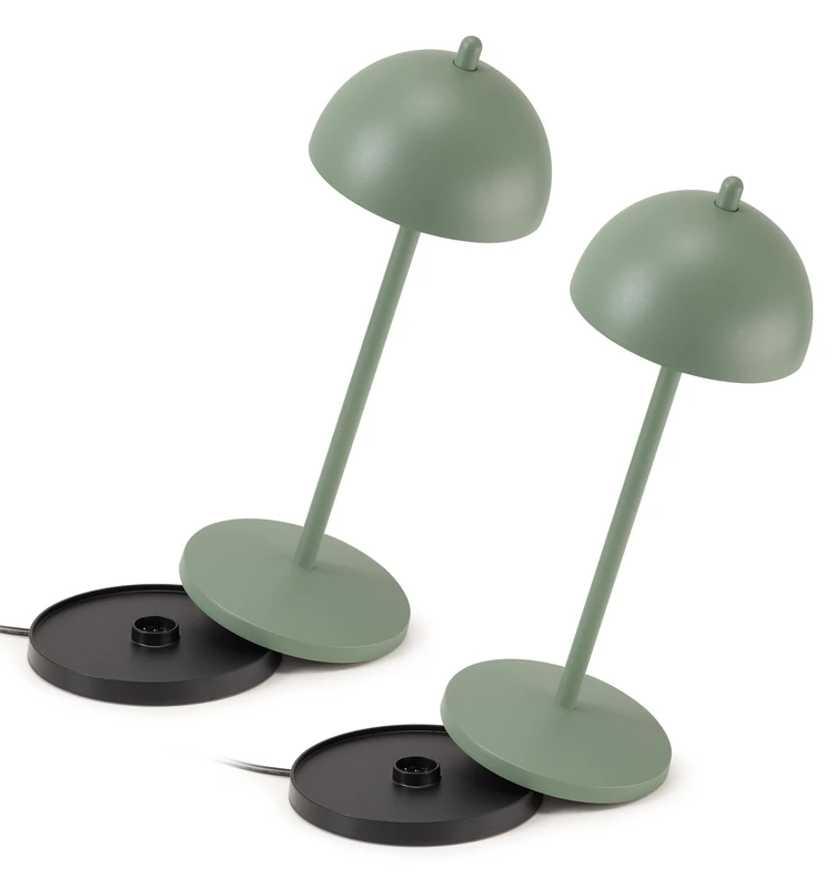 LA VILLE LUMIERE EvaG Wireless Table Lamps - Set of 2 - Sage - Image 1