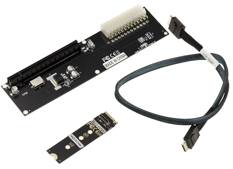 KALEA-INFORMATIQUE Oculink SFF-8611 M2 NVMe M Key to PCIe 16x Gen 4.0 32G Adapter Conversion Plate Compatible with Any PCIe Card Including GPU Graphics