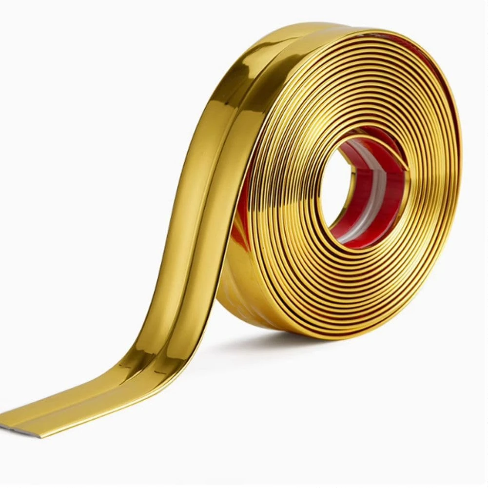 Gold PVC Inside Outside Corner Trim Self-Adhesive Peel and Stick Vinyl Edging for Tile and Wall Edges,External Corner Strip Exterior Trim,3cm