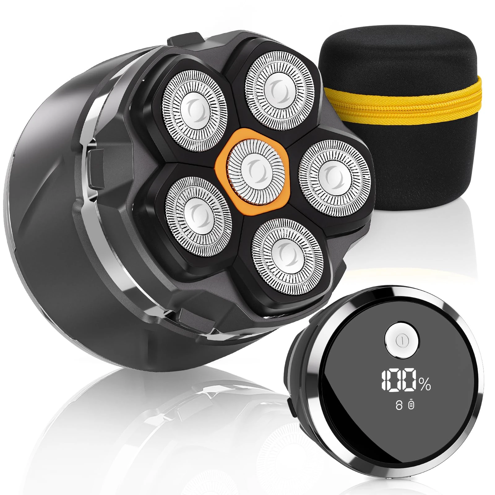 Head Shavers for Men, 2025 Upgraded 6D Flexible Head Shavers for Bald Men, IPX8 Waterproof, Wet/Dry Electric Shaver, Rotary Shaver with LED Display, USB-C Bald Razor with Travel Lock