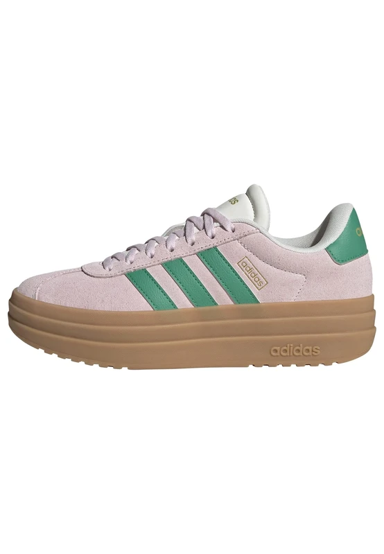 adidas Women's VL Court Bold Shoes, Clear Pink/Court Green/core White, 8.5 UK