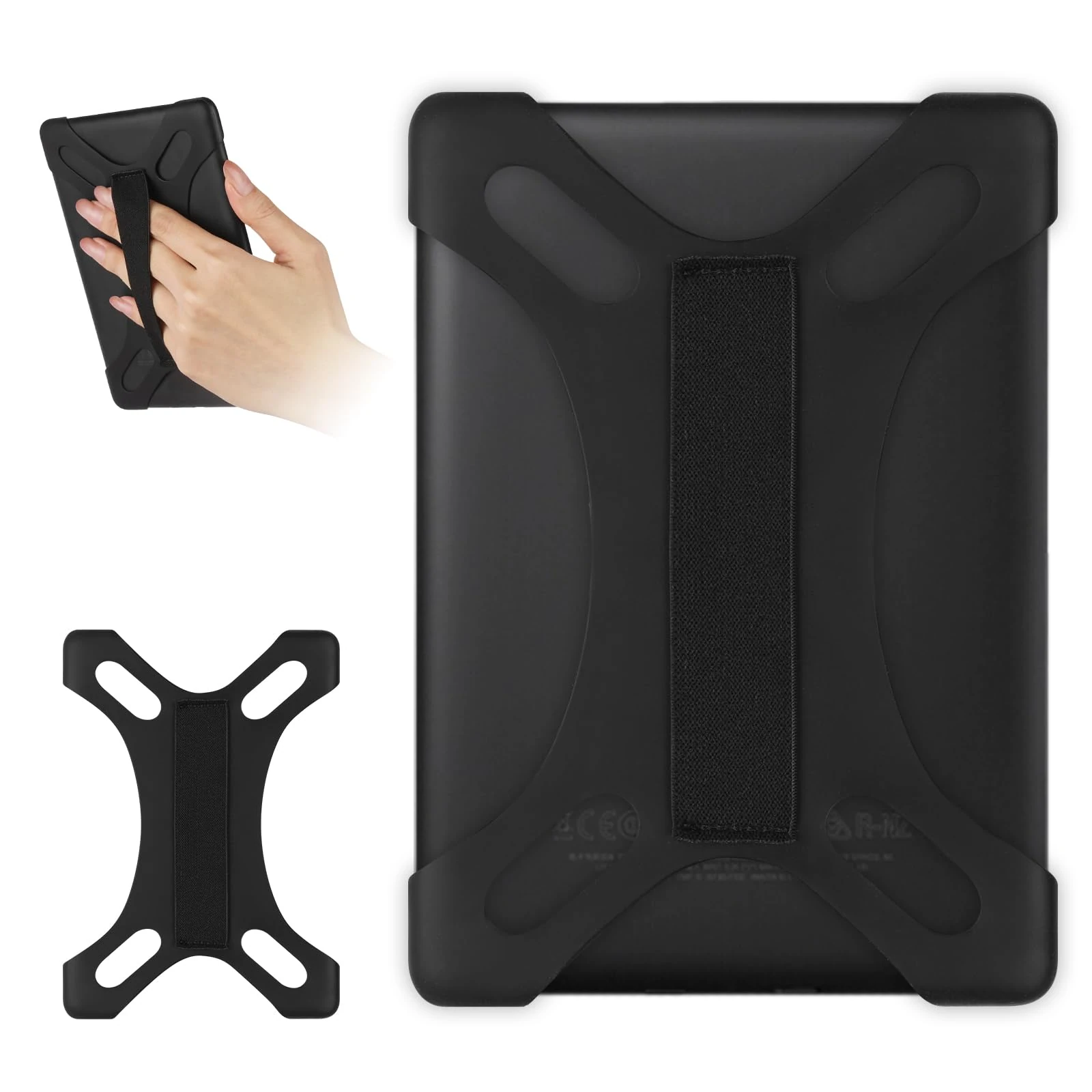 HoYiXi Universal Hand Strap for 6-7 lnch kindle eReader,Compatible Kobo/PocketBook/Tolino/Sony/Paperwhite/Nook eReader，For 6", 6.8", 7" eReader with High Elasticity Hand Strap,Black