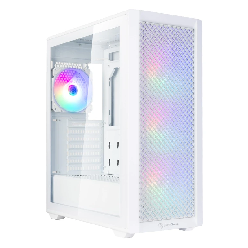 SilverStone Technology FARA 515XR Experience Outstanding Airflow: ATX Mid-Tower Case with Support for Two Coolers and Stunning Rainbow Lighting, White, SST-FA515XR-WG