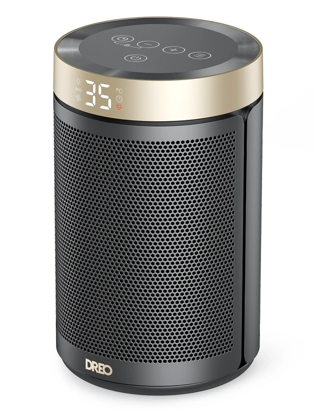 Dreo Electric Heater, 1500W Energy Efficient Space Silent Room Heater, Portable Ceramic Fan Heaters, Thermostat 3 Modes 12H Timer, Overheat & Tip Over Protection, for Bedroom, No Remote Control