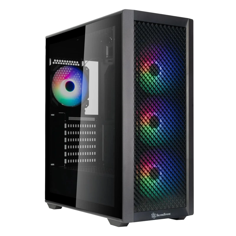 SilverStone Technology FARA 515XR Experience Outstanding Airflow: ATX Mid-Tower Case with Support for Two Coolers and Stunning Rainbow Lighting, Black, SST-FA515XR-BG
