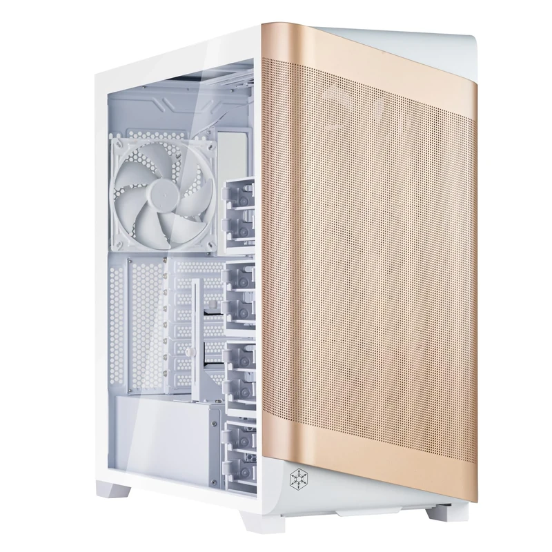 SilverStone Technology SETA A2 A Truly Powerful Airflow: Exceptionally Versatile Mid-Tower Case, Rose Gold, White, SST-SEA2Y-GWG