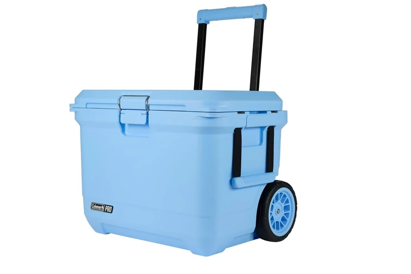 Coleman PRO Heavy-Duty Insulated Hard Cooler with Wheels | 52 L capacity | Keeps Ice for 5 Days | Full foam insulation | Large Durable Portable Cool Ice Box for Rugged Outdoor Use & Jobsites