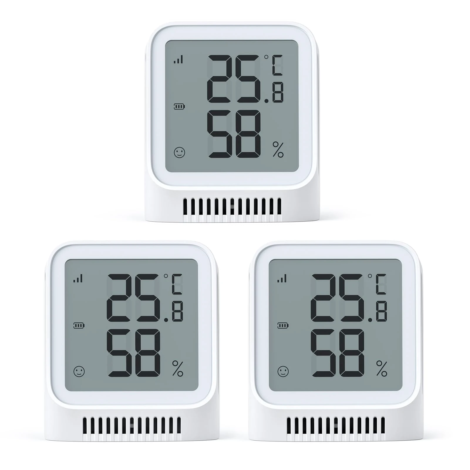 X-Sense Wi-Fi Indoor Hygrometer, Smart Hygrometer Thermometer with Remote Monitoring & App Control, SBS50 Base Station Required, Model STH0A, 3pcs