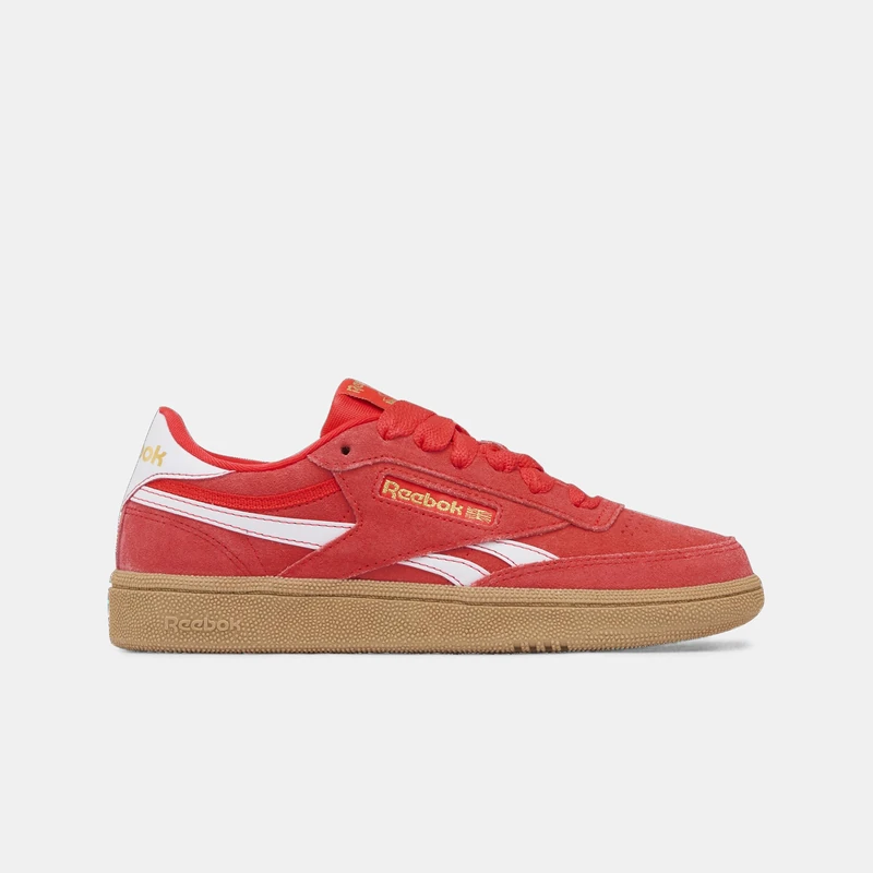 Reebok Club C Revenge Sneaker, Energyred Ftwrwhite Goldmet, 4 UK