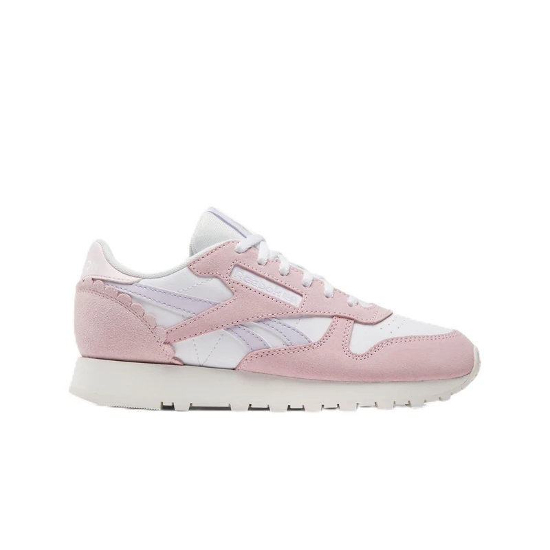 Reebok Girls' Classic Leather Trainers, FTWR White Frosted Berry Chalk, 6 UK