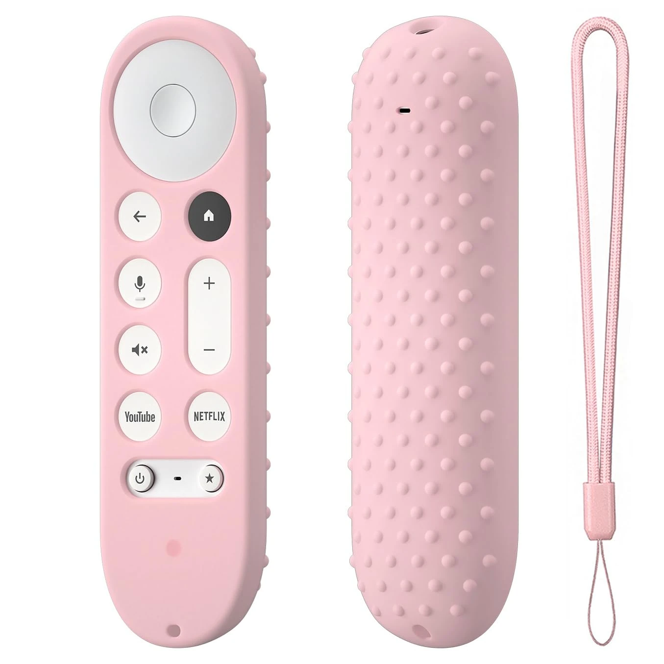 Silicone Case Cover for Google TV Streamer 4K Remote 2024 Silicone Protective Cover for Google GY3LE Anti slid Remote Cover (Pink)