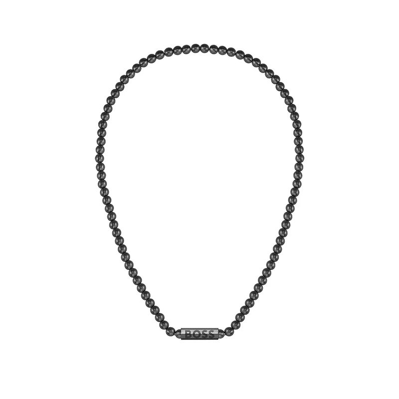 BOSS Jewelry Men's SPHERE Collection Beaded Necklace with Black Ion Plating (IP) - 1580657