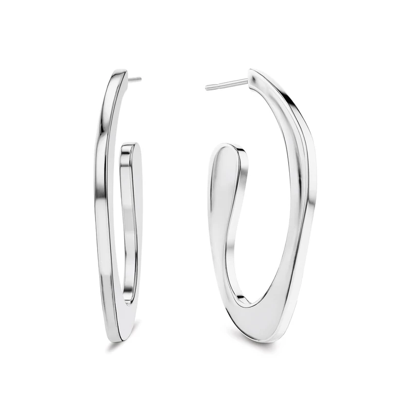 Calvin Klein Women's HARMONIOUS CONNECTION Collection Hoop Earrings in Stainless Steel Embellished with Crystals - 35000689