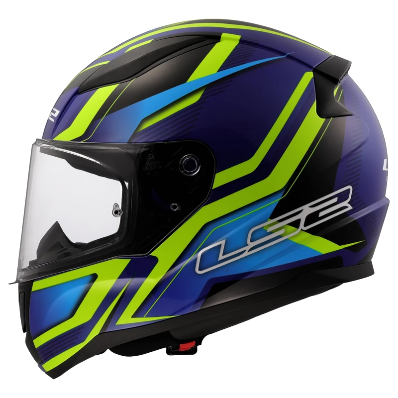 LS2 Motorcycle Helmet. Rapid II Full Face Crash Helmet. ECE 22.06 Homologation. FLITZ H-VIS YELLOW BLUE. XL