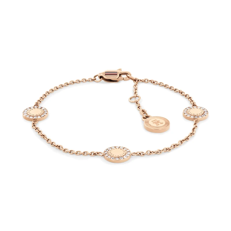 Tommy Hilfiger Jewelry Women's Bracelet in Carnation Gold with Charms Embellished with Crystals - 2780906