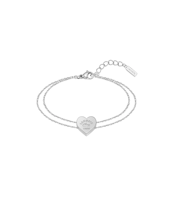 Lacoste Women's LOVE MY CROC Collection Chain Bracelet in Stainless Steel with a Heart Charm - 2040396