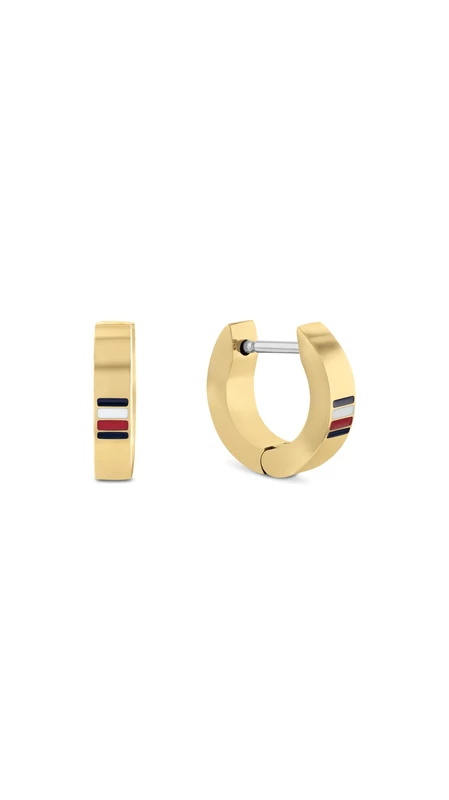Tommy Hilfiger Jewelry Men's Huggies Earrings in Yellow Gold - 2790586