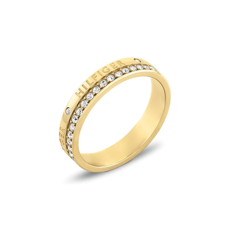Tommy Hilfiger Jewelry Women's Ring in Yellow Gold Embellished with Crystals - 2780911C