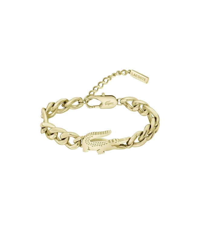 Lacoste For Men and Women CROCODILE Collection Chain Bracelet in Yellow Gold with a Crocodile-Shaped Charm - 2040374